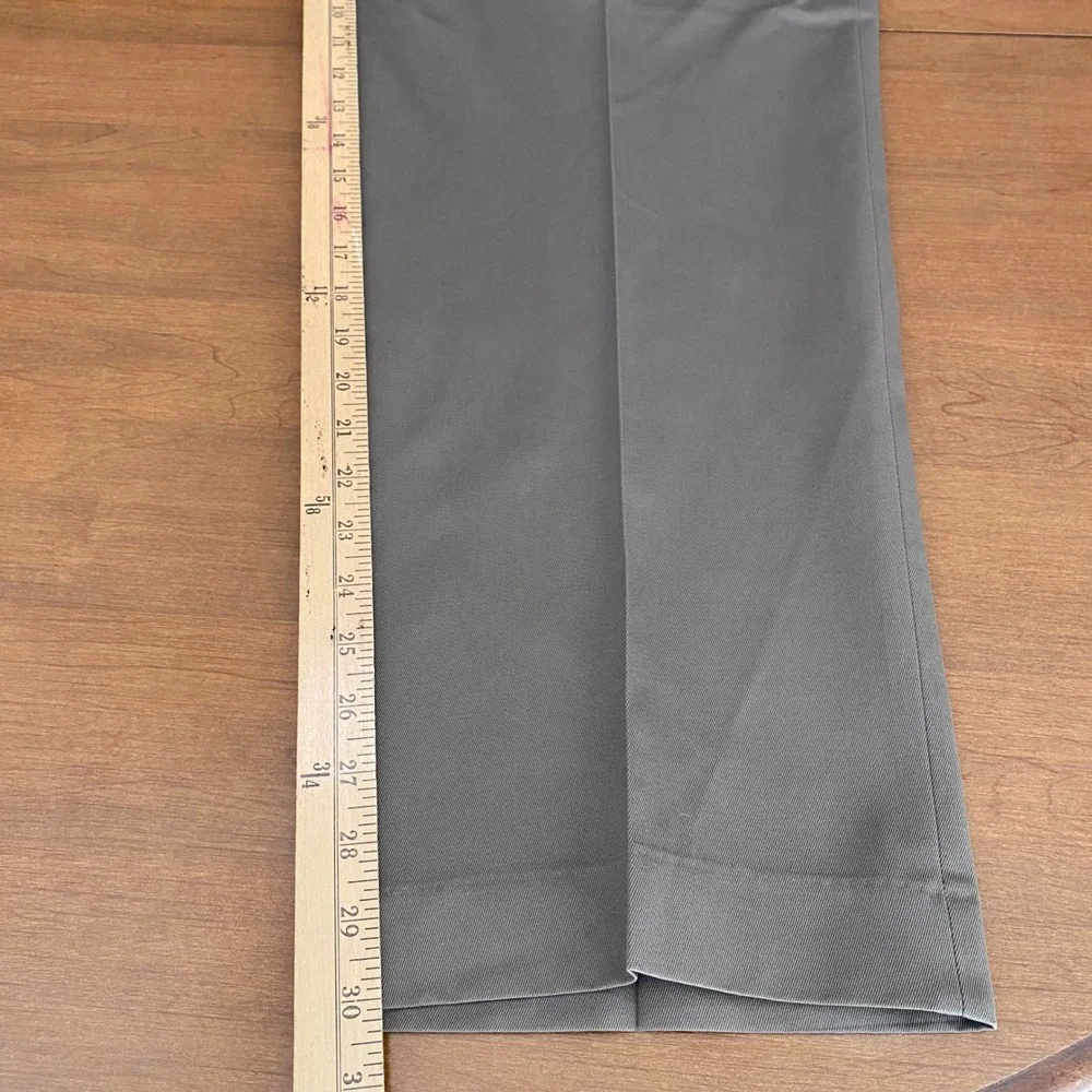 Perry Ellis Portfolio Mens 42x30 Dress Pants Sandstone Tan Flat Front No Iron - Picture 8 of 10